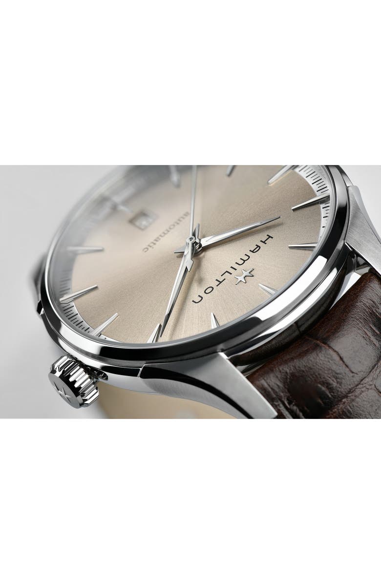Hamilton Jazzmaster Automatic Leather Strap Watch, 40mm, Alternate, color,