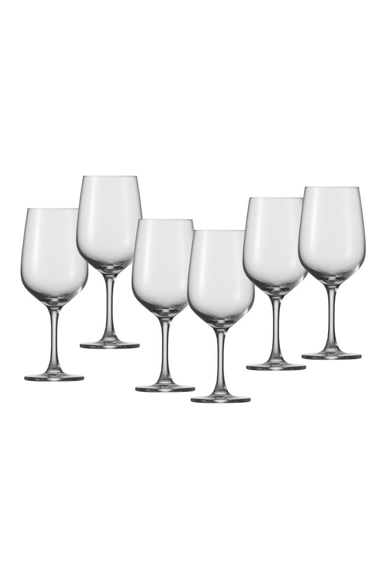 Congresso Set of 6 Red Wine Glasses, Main, color, CLEAR