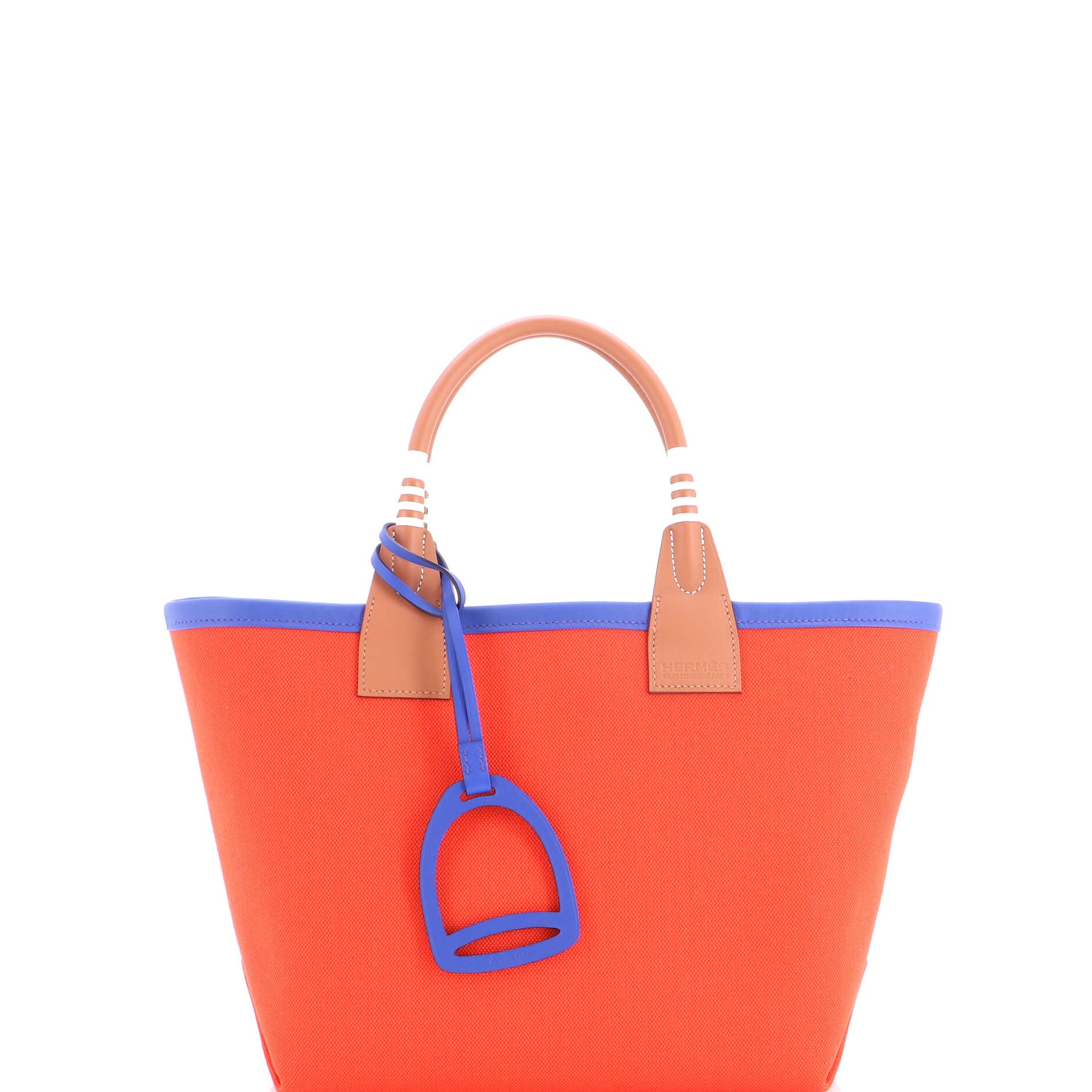 Sac Steeple Tote Toile with Leather 25, Main, color, Orange