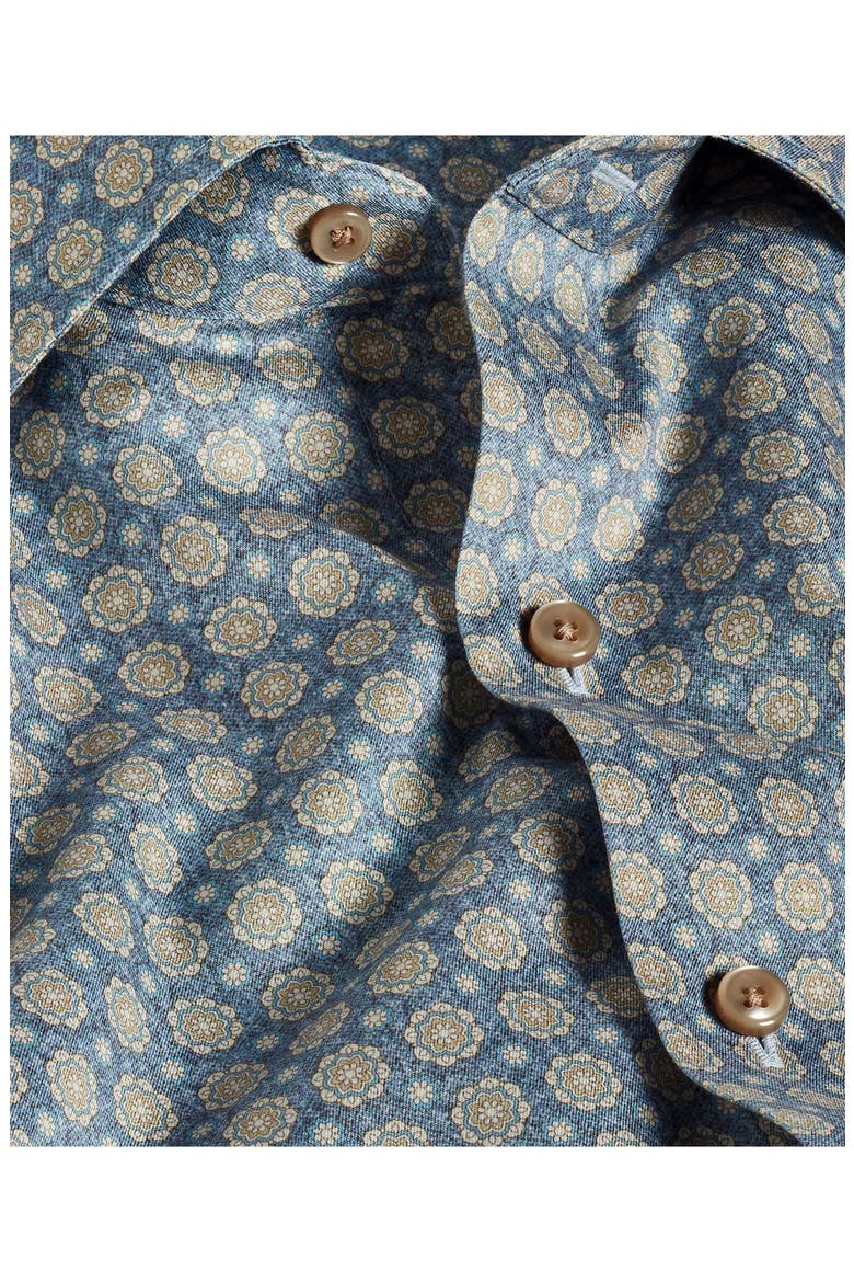 Medallion Print Sport Shirt, Alternate, color, BLUE/ DUNE