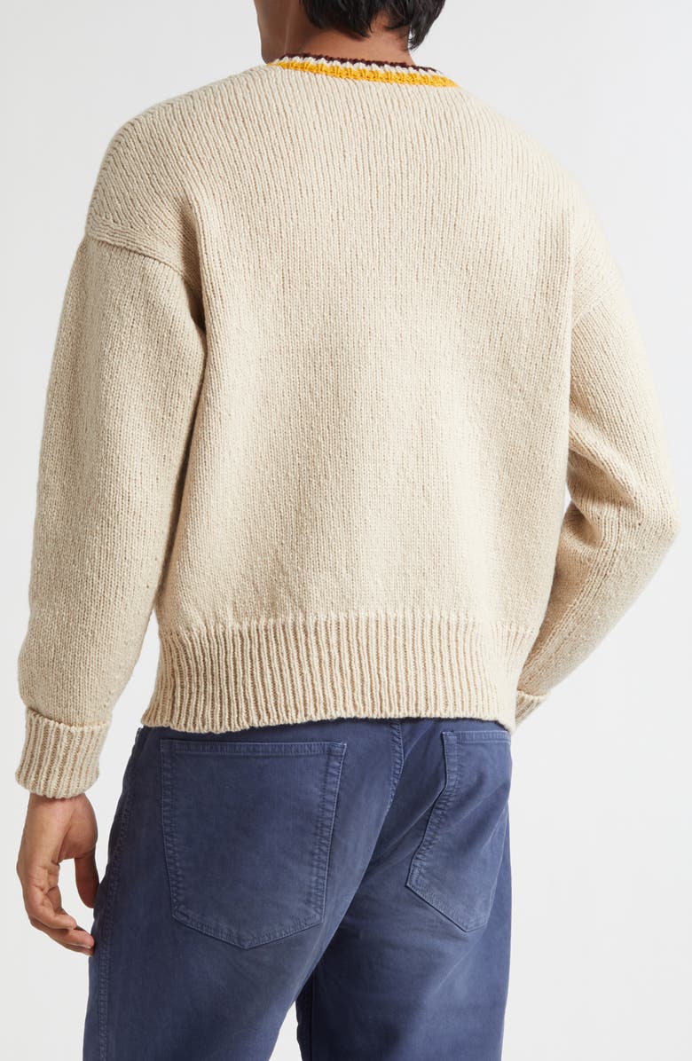 VISVIM College Wool & Cashmere V-Neck Sweater, Alternate, color, Ivory