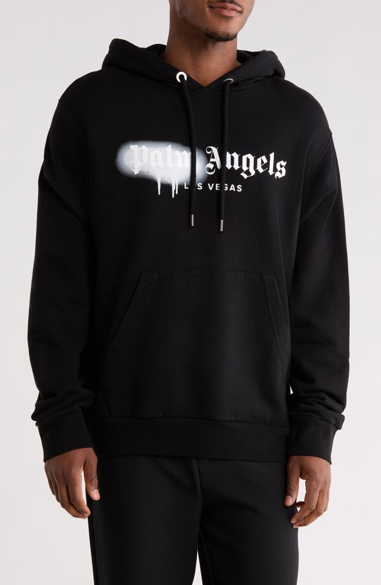 Palm Angels Logo Graphic Hoodie, Main, color,