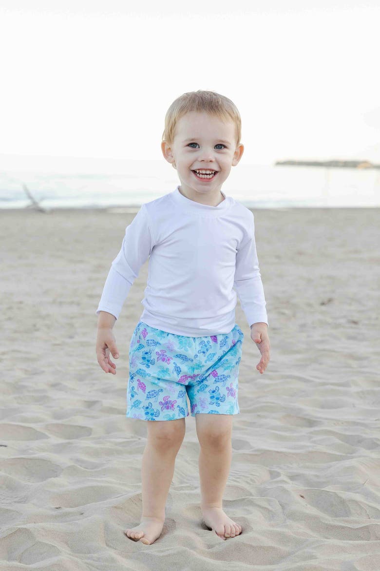 Turtle Print Swim Trunk, Alternate, color, Multi