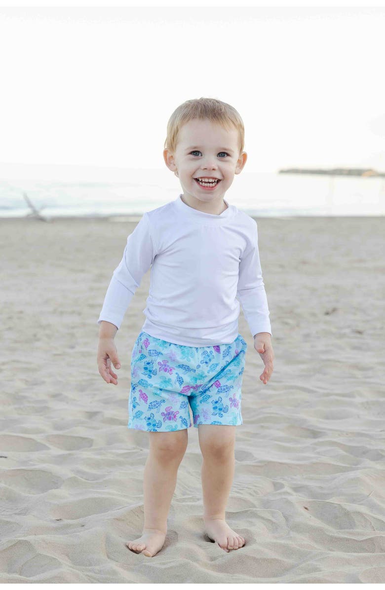 Florence Eiseman Turtle Print Swim Trunk, Alternate, color, Multi