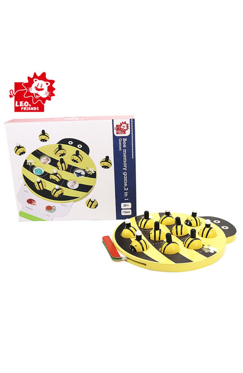 Leo & Friends Bee Memory Game Wooden Memory Matching Game for Kids Ages 3, 4, 5 Years Old, Alternate, color, Yellow