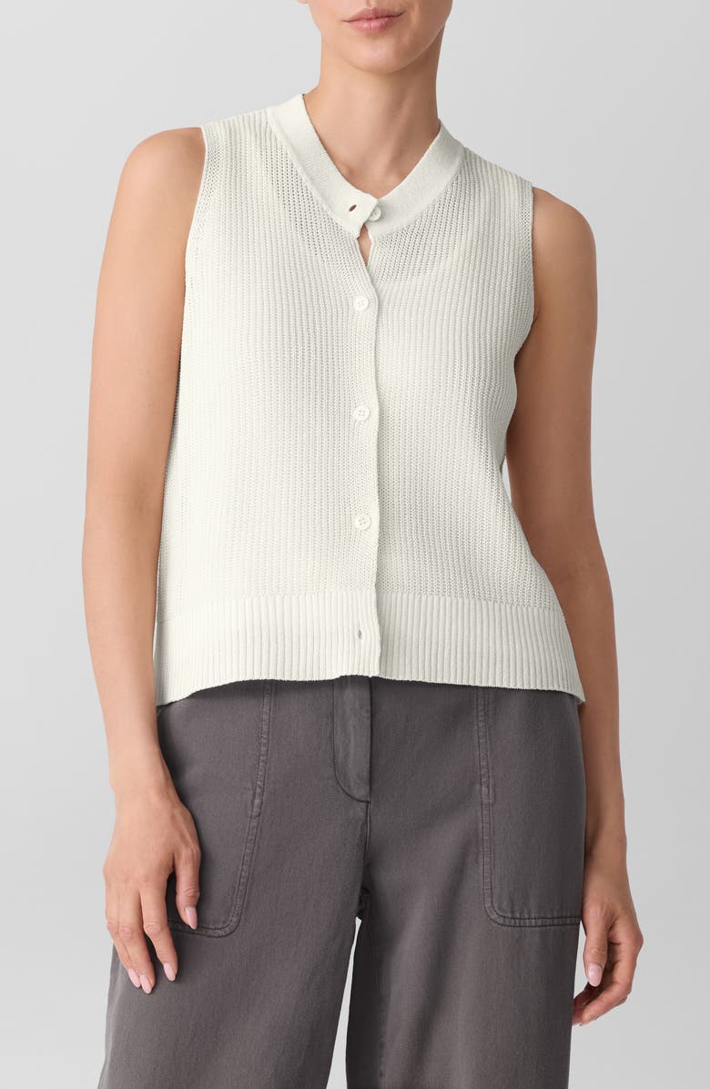 Eileen Fisher Organic Cotton & Silk Sweater Vest, Main, color, 