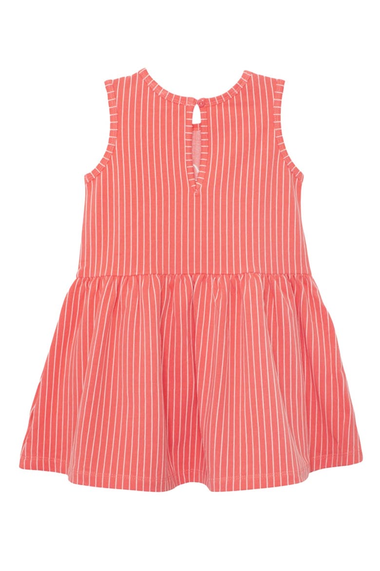 Striped Blossom Sleeveless Dress, Alternate, color, Red