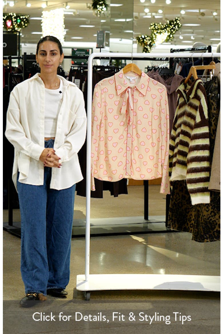 Amore Stitch Tie Neck Button-Up Shirt video