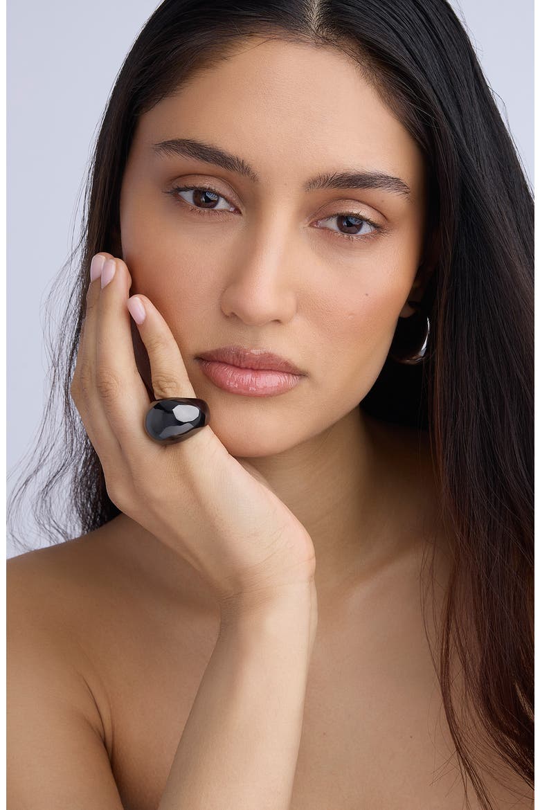 Dylan Dome Ring, Alternate, color, HEMATITE
