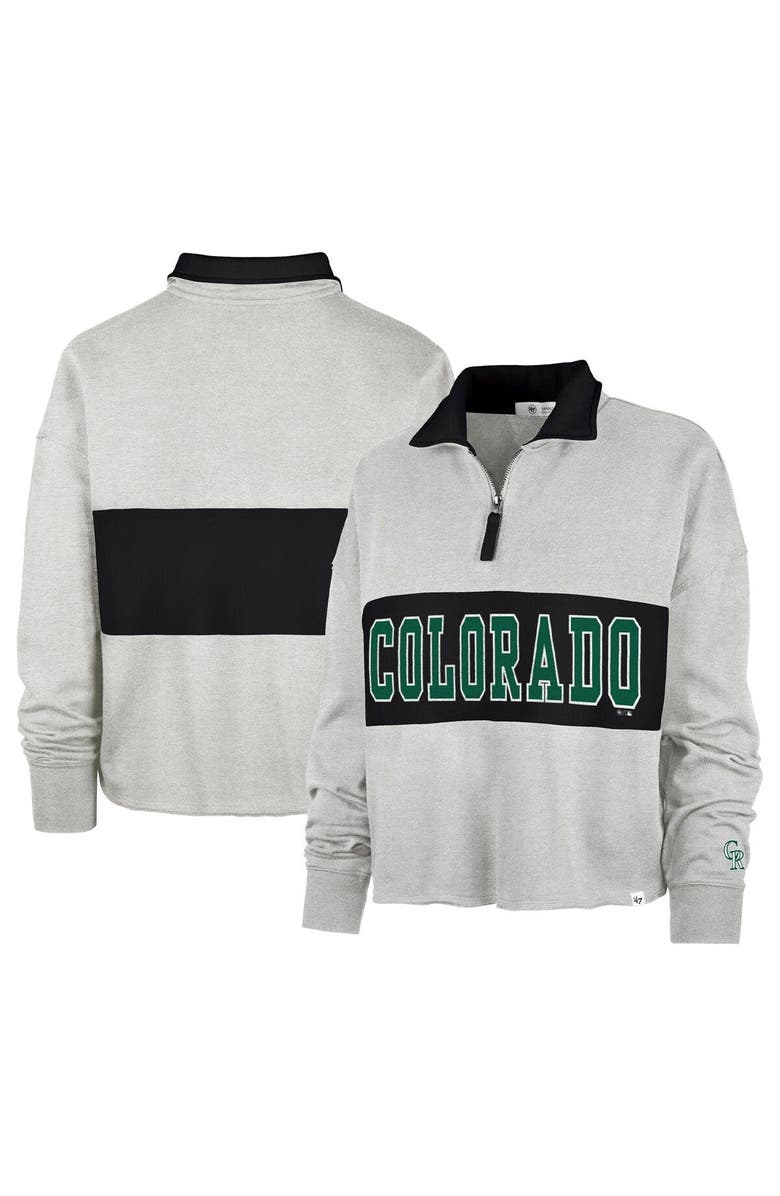 '47 Women's '47 Gray Colorado Rockies City Connect Bae Remi Quarter-Zip Jacket, Main, color, 