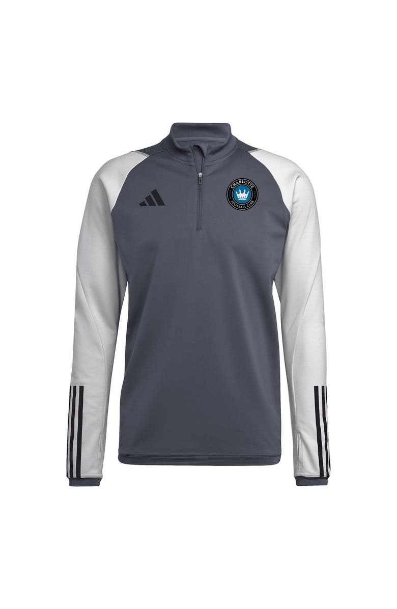 adidas Men's adidas Gray Charlotte FC 2024 On-Field AEROREADY Quarter-Zip Training Top, Alternate, color, 