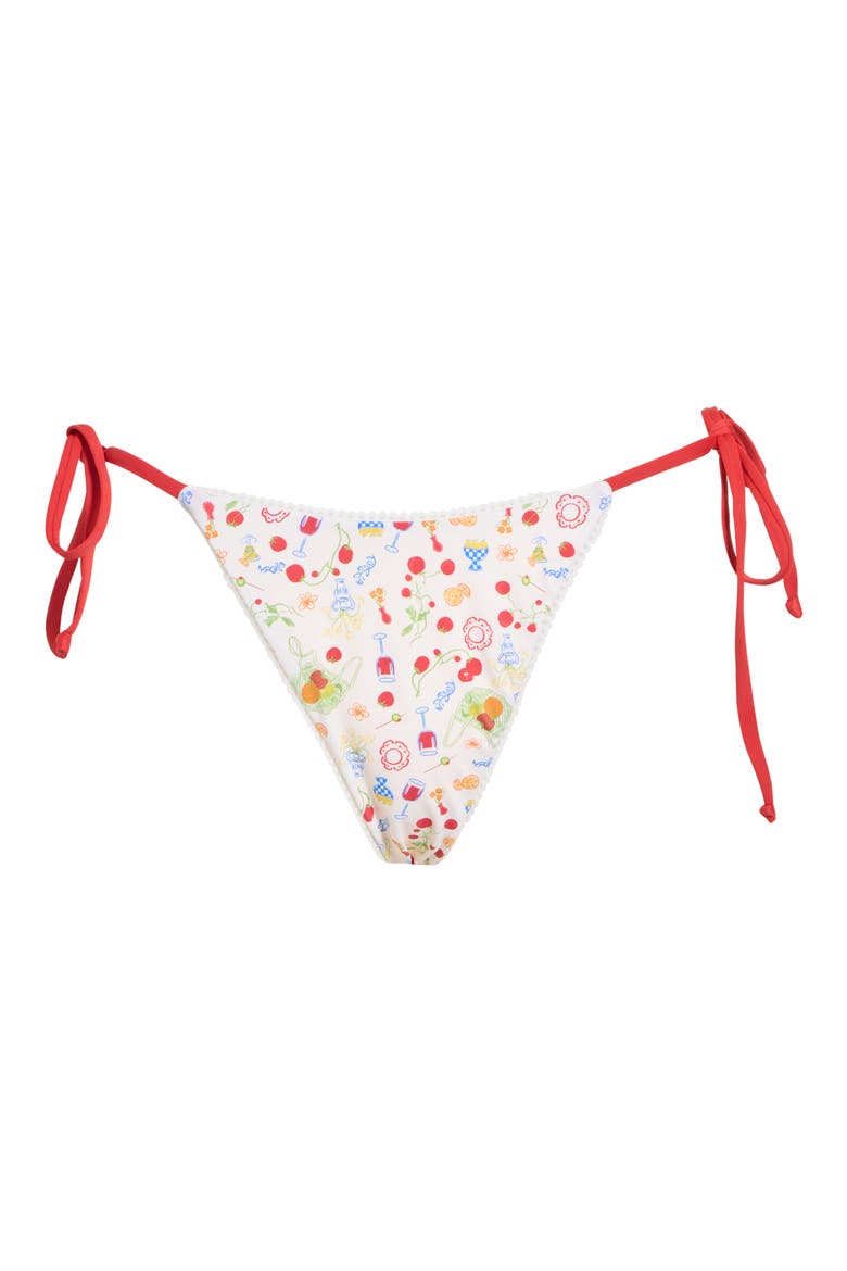 Valentina Side Tie Bikini Bottoms, Alternate, color, MERCATO/ MARS RED
