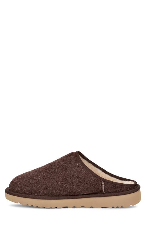 Ugg Mens Classic Shaggy Suede Slippers Dark Brow In Brown