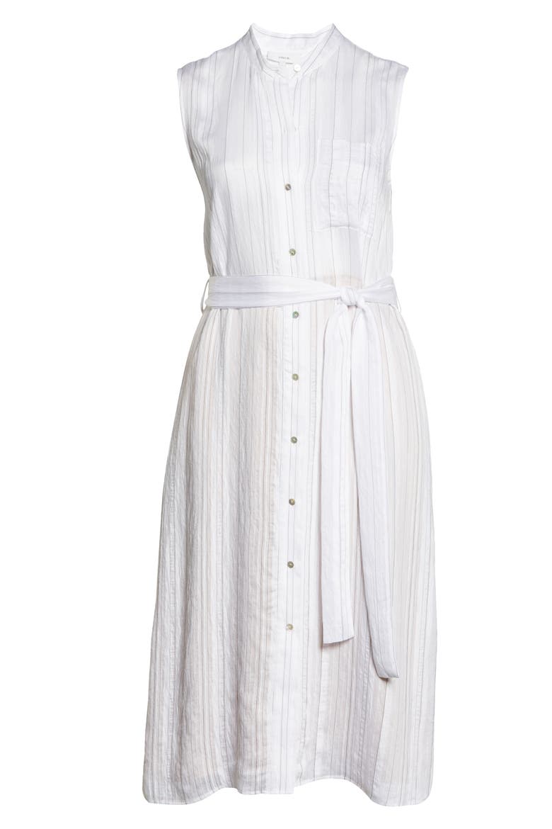 Stripe Sleeveless Shirtdress, Alternate, color, OPTIC WHITE/ BLACK