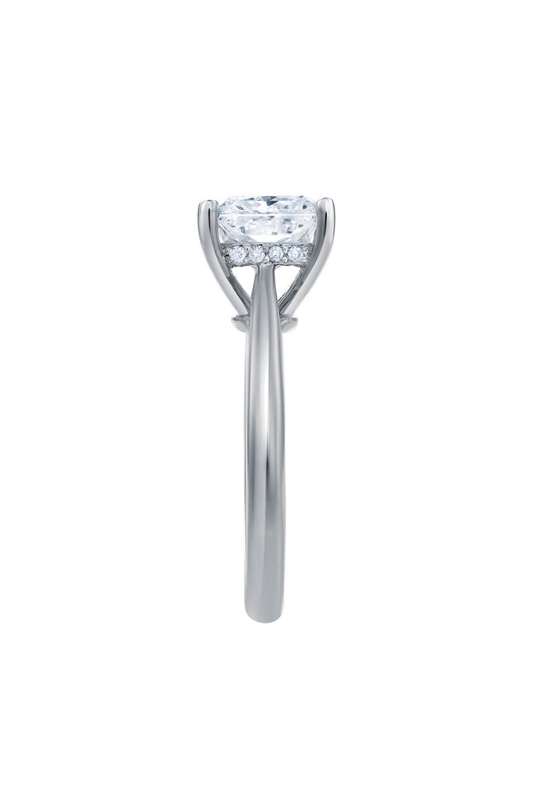 Genoveva 14K White Gold Princess Cut Lab Grown Diamond Hidden Halo Engagement Ring - 2.2 Ct, Alternate, color, 14K White Gold
