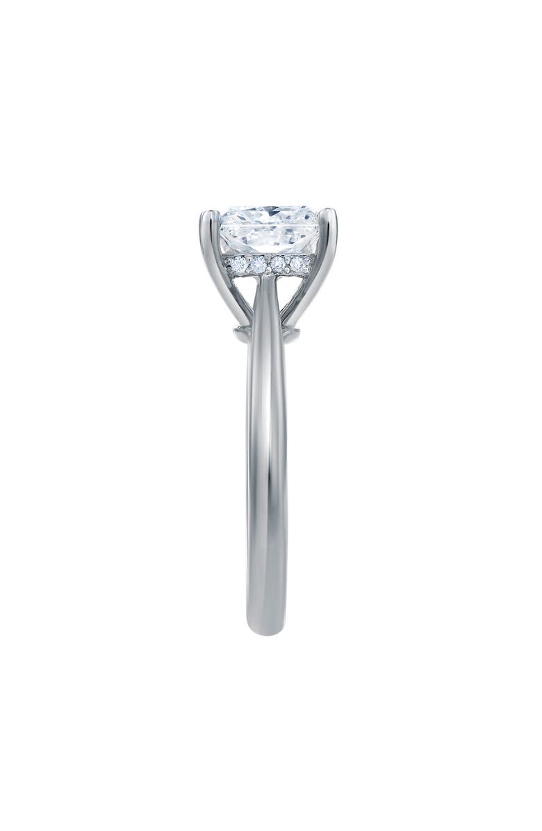 LuvMyJewelry Genoveva 14K White Gold Princess Cut Lab Grown Diamond Hidden Halo Engagement Ring - 2.2 Ct, Alternate, color, 14K White Gold