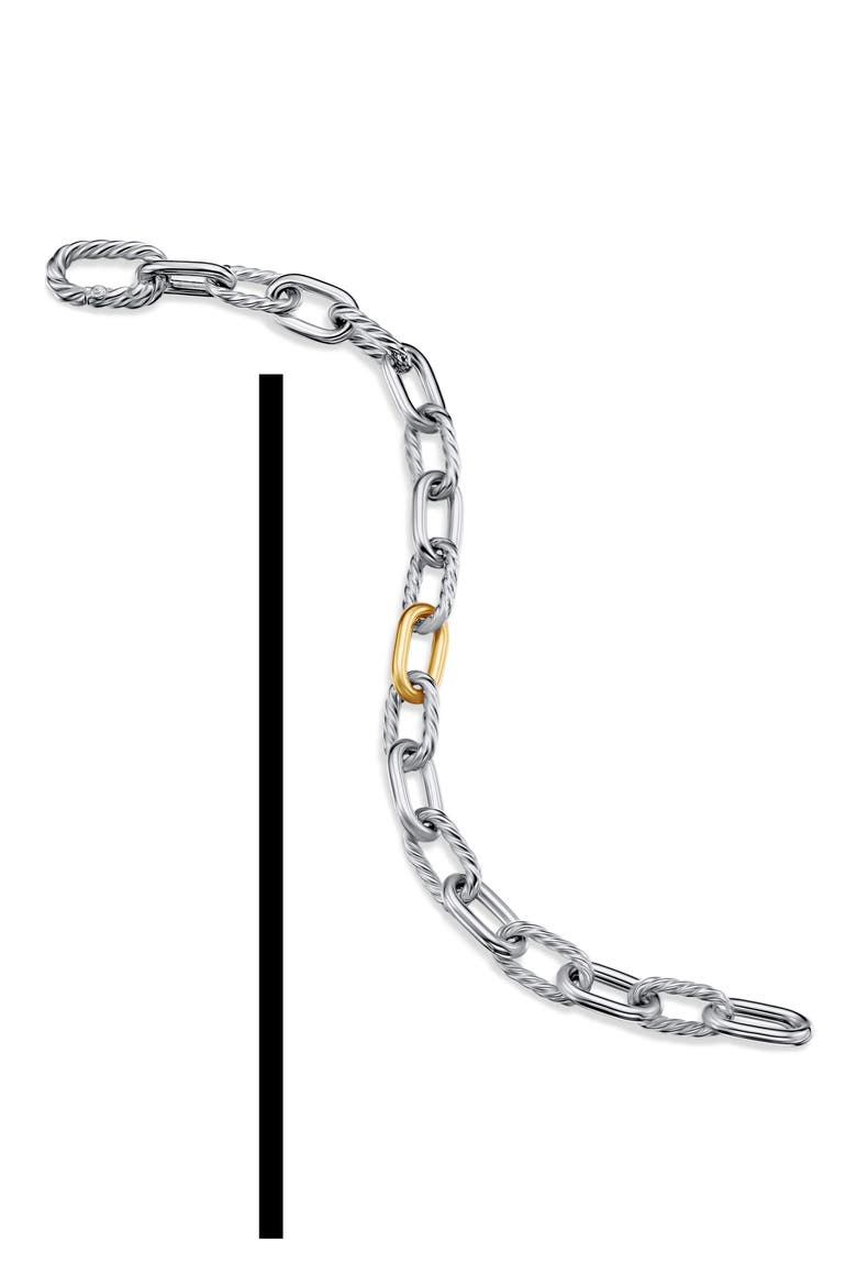 DY Madison Chain in Sterling Silver with 18K Gold Bracelet, 8.5mm, Alternate, color, SILVER 18K YELLOW GOLD