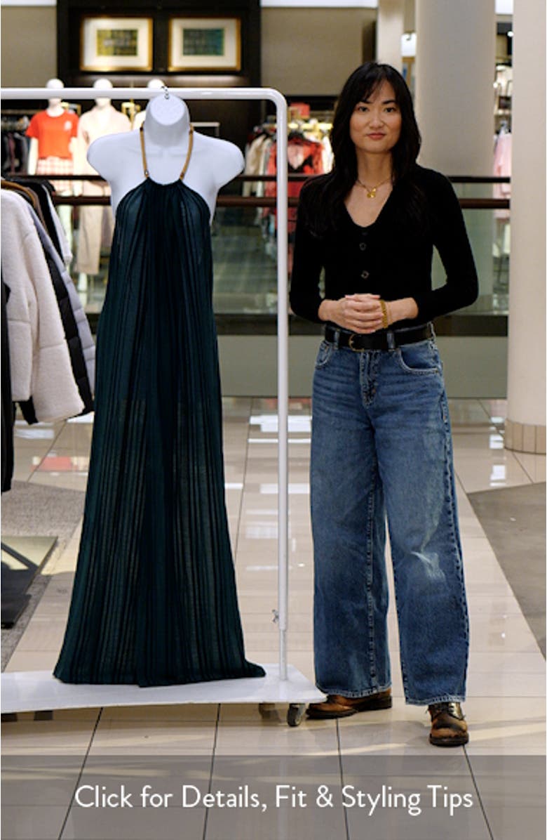 Cloe Stripe Halter Semisheer Cover-Up Dress, sales video thumbnail