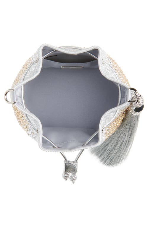 Judith Leiber Couture Piper Ombré Crystal Embellished Bucket Bag In Silver Golden
