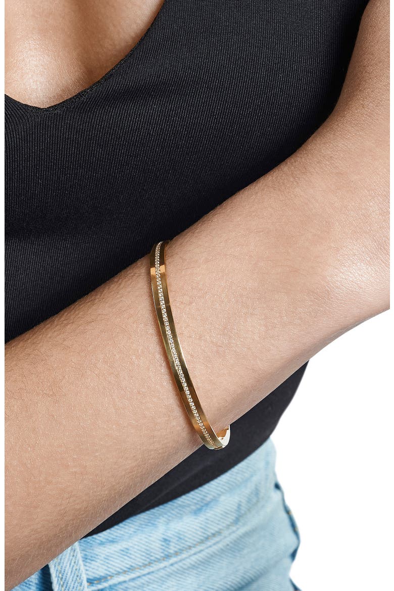Vanity 14K Gold Diamond Bangle, Alternate, color, YELLOW GOLD