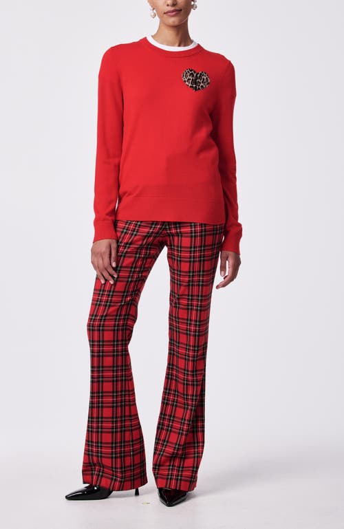 Trina Turk Jaguar Heart Sweater In Red