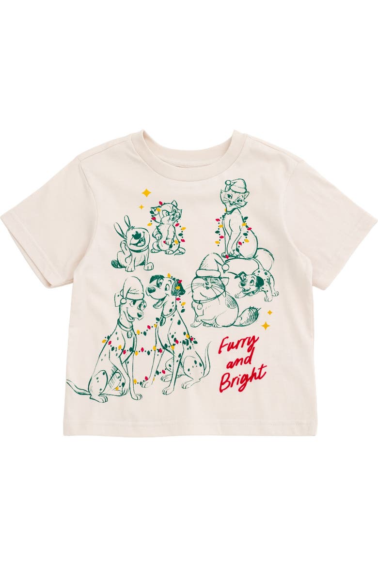 Holiday Short Sleeve T-Shirt, Main, color, Beige Disney Classics