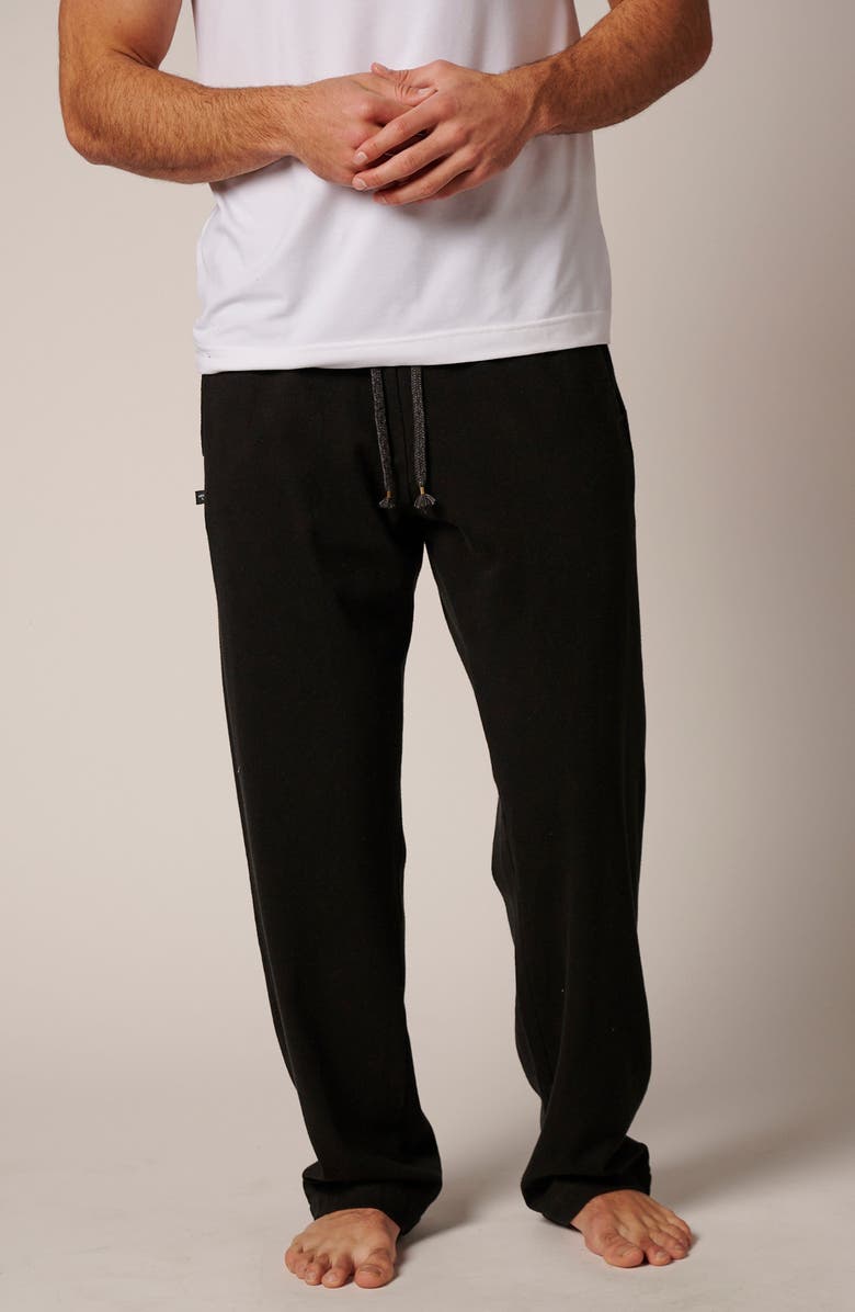 LEISURE LAB Cotton Lounge Pant, Alternate, color, Onyx