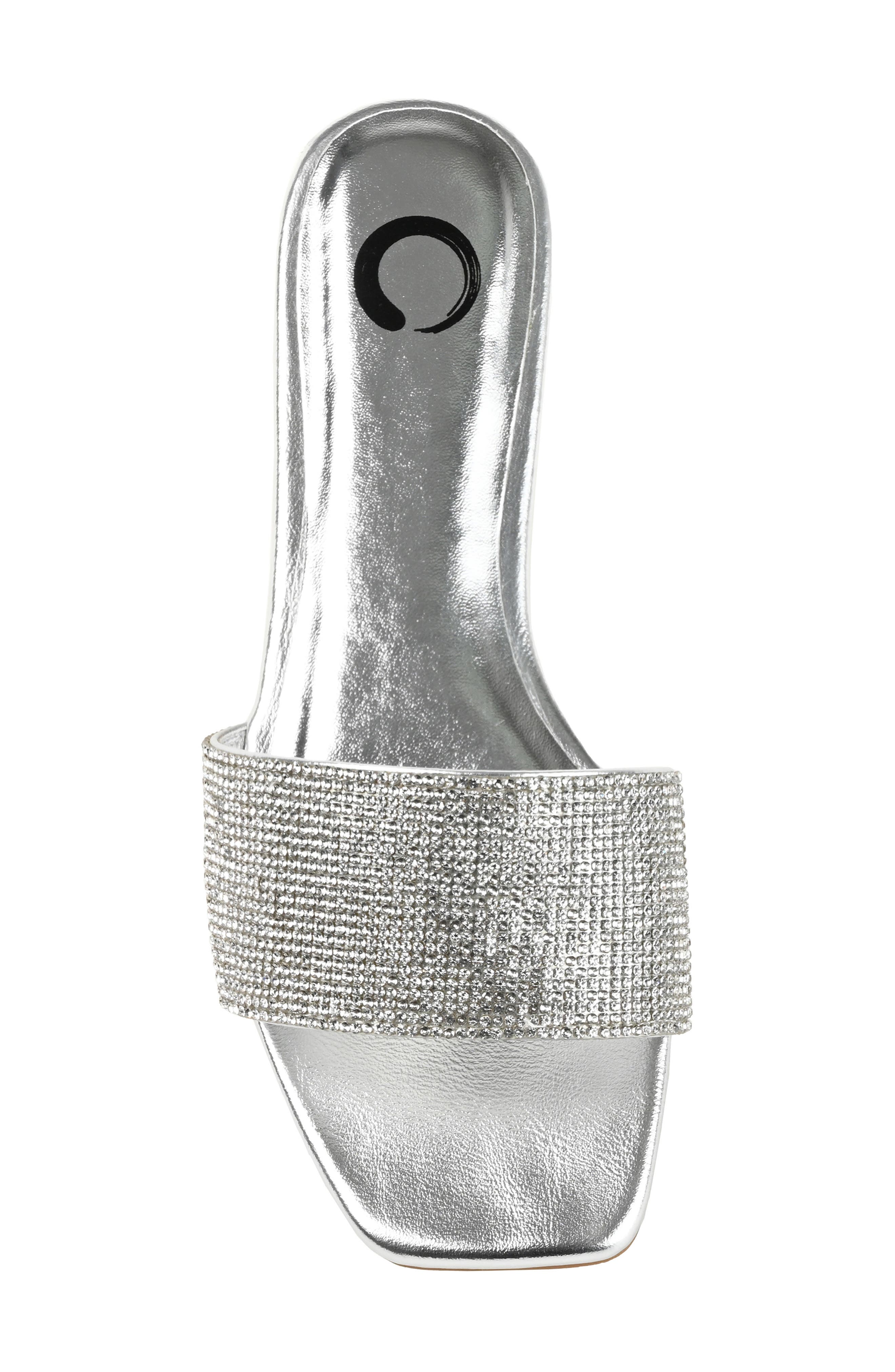 Journee Collection Grayce Square-Toe Slide, Alternate, color, Silver