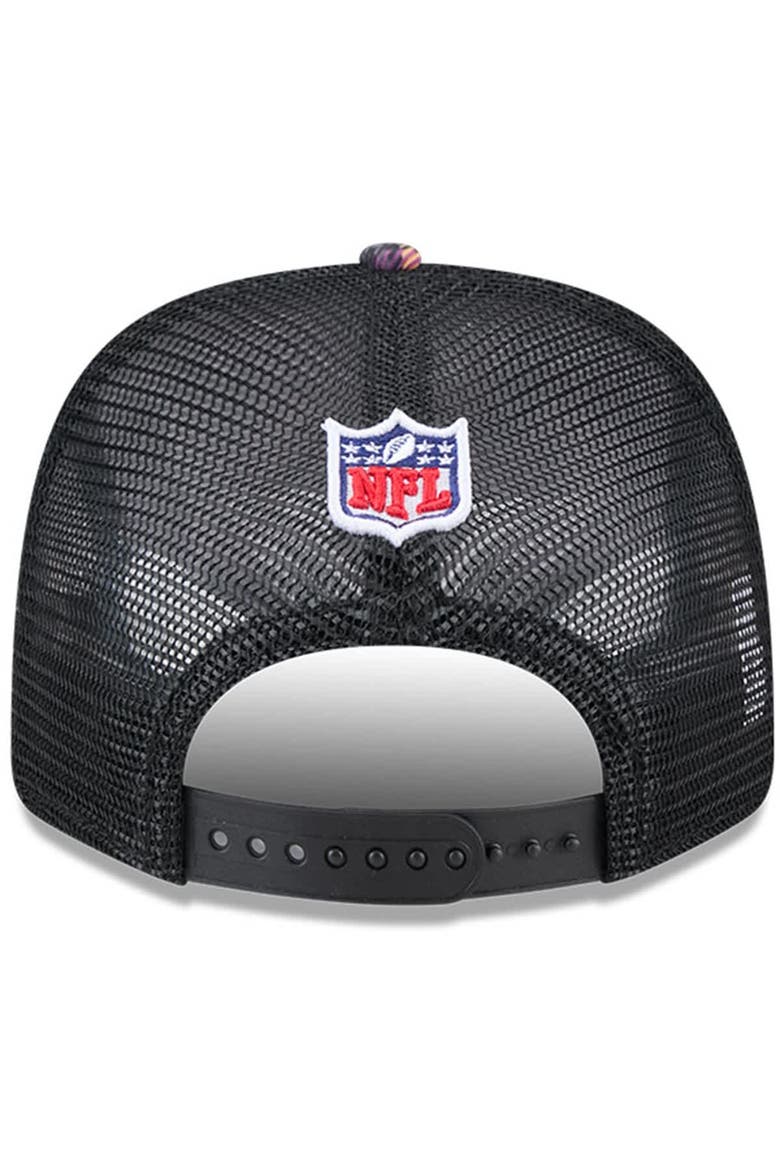 Men's New Era Black Cleveland Browns 2024 NFL Crucial Catch Plaid 9SEVENTY Trucker Snapback Hat, Alternate, color, Black