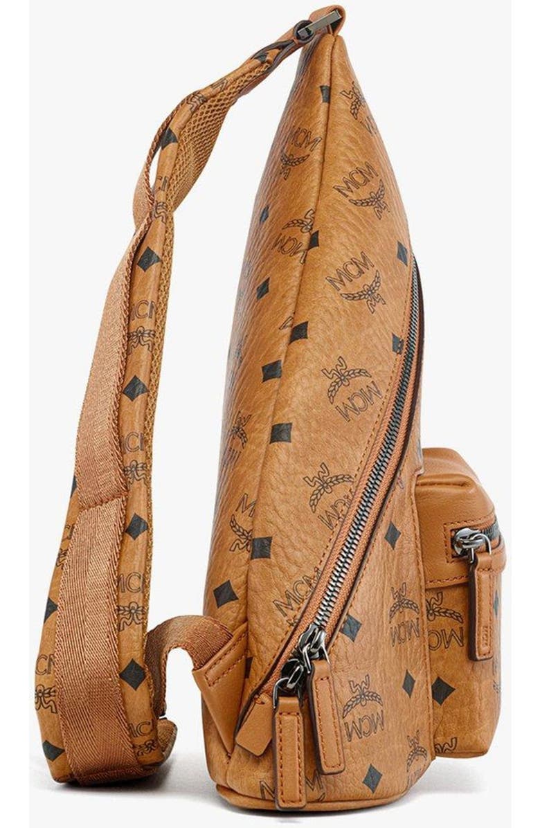 MCM Aren Sling in Visetos, Alternate, color, Brown