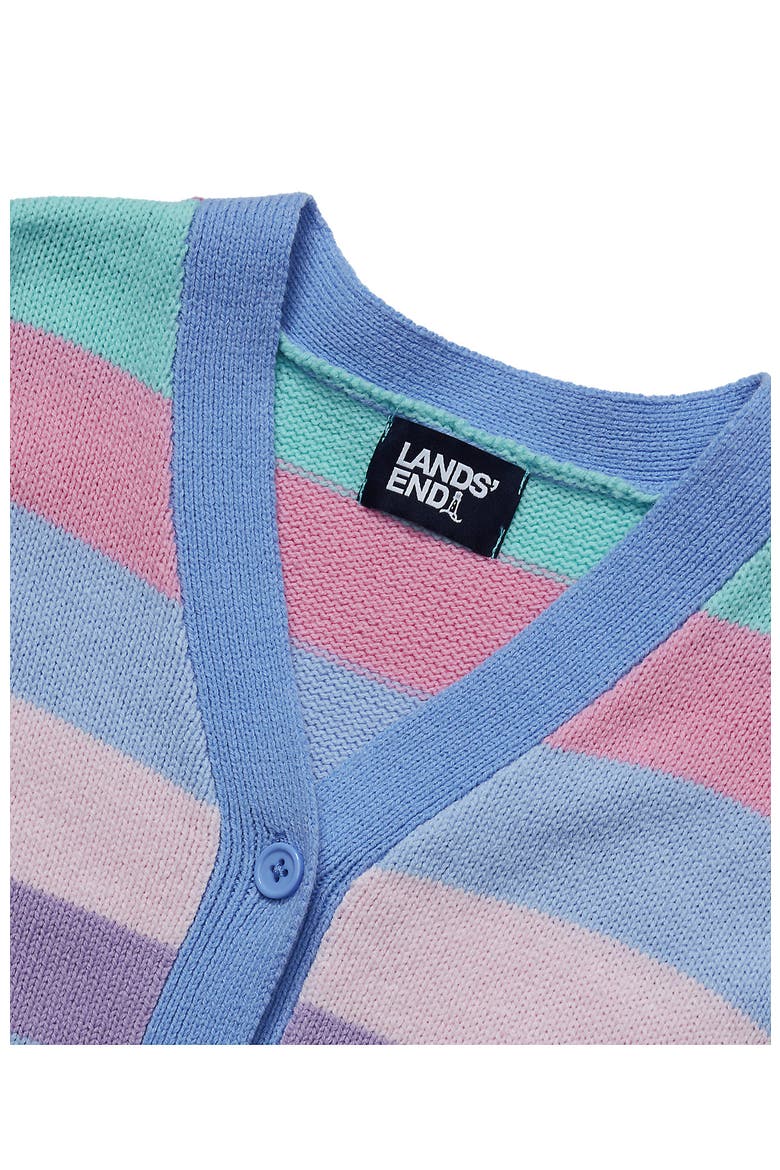 Girls Plus Long Sleeve Cardigan, Alternate, color, Vista Blue/Multi Stripe