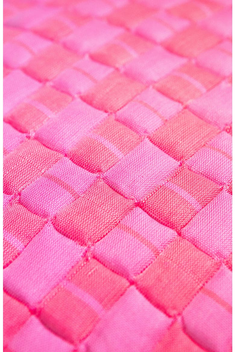Quilted Sujani Neon Pink Throw Pillow, Alternate, color, Pink