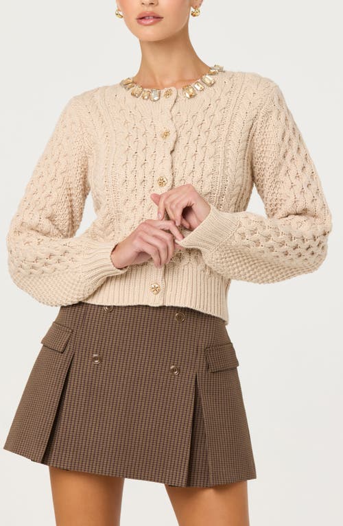 Astr The Label Cathryn Embellished Cardigan In White