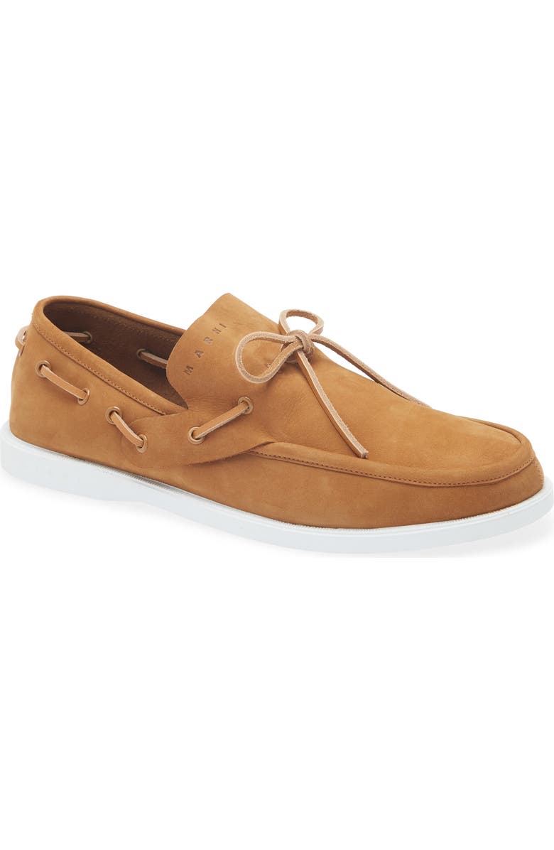 Marni Boat Shoe, Main, color, Coffee