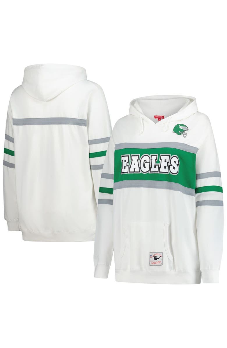 Mitchell & Ness Women's Mitchell & Ness White Philadelphia Eagles Plus Size Head Coach Throwback Pullover Hoodie, Main, color, White