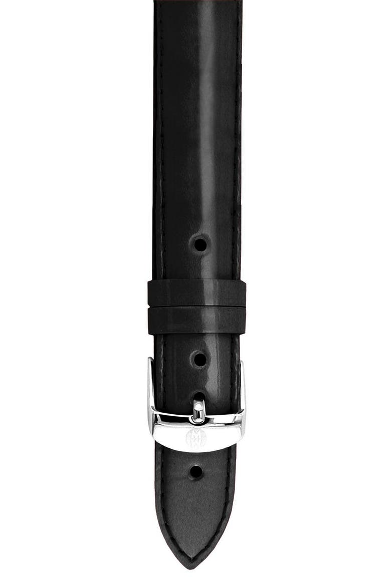 18mm Patent Leather Watch Strap, Main, color, BLACK