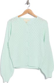 BY DESIGN Eileen Pointelle Knit Cardigan