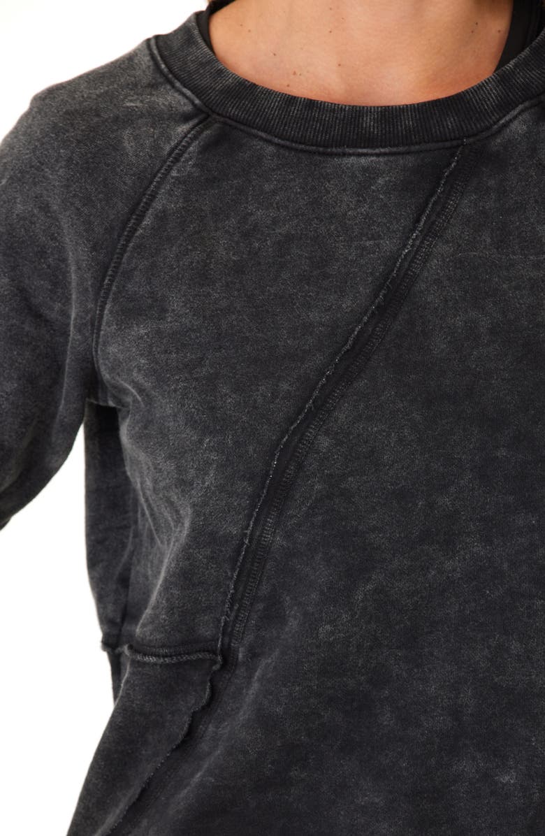 Threads 4 Thought Ryssa Mineral Wash Cotton Blend Asymmetric Sweatshirt, Alternate, color, Black