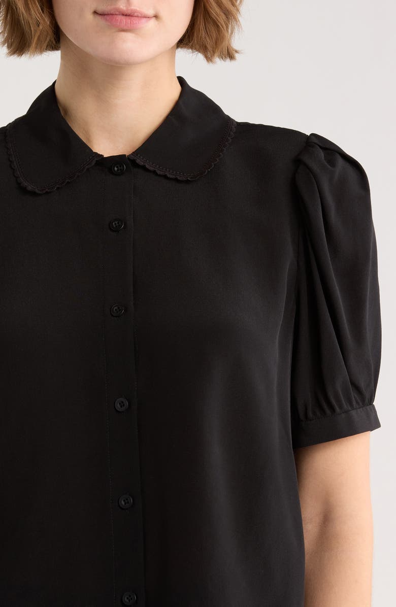 FRAME The Prim Silk Shirt, Alternate, color, Black