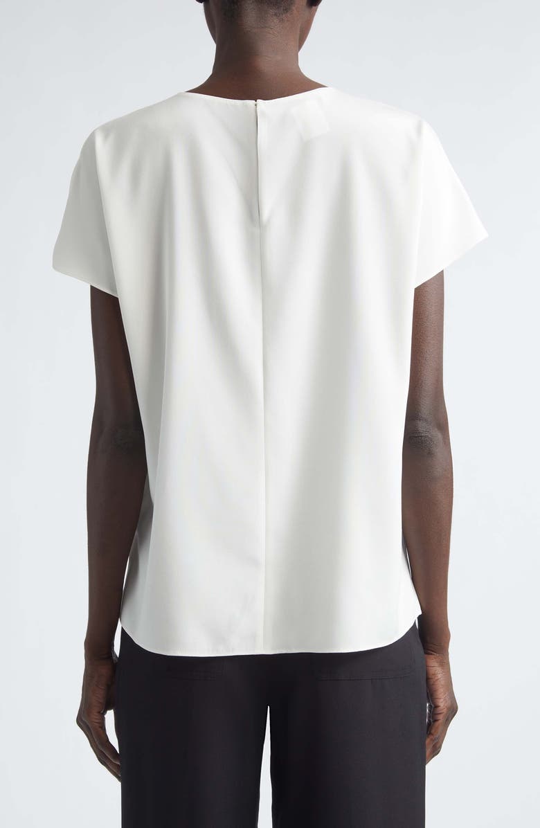 Lafayette 148 New York Short Sleeve Stretch Silk Top, Alternate, color, Cloud