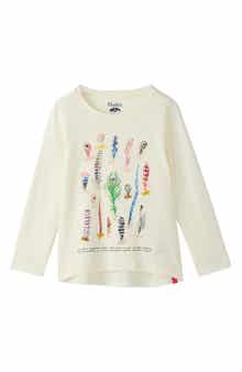 Hatley Kids' Feathers Long Sleeve Graphic T-Shirt