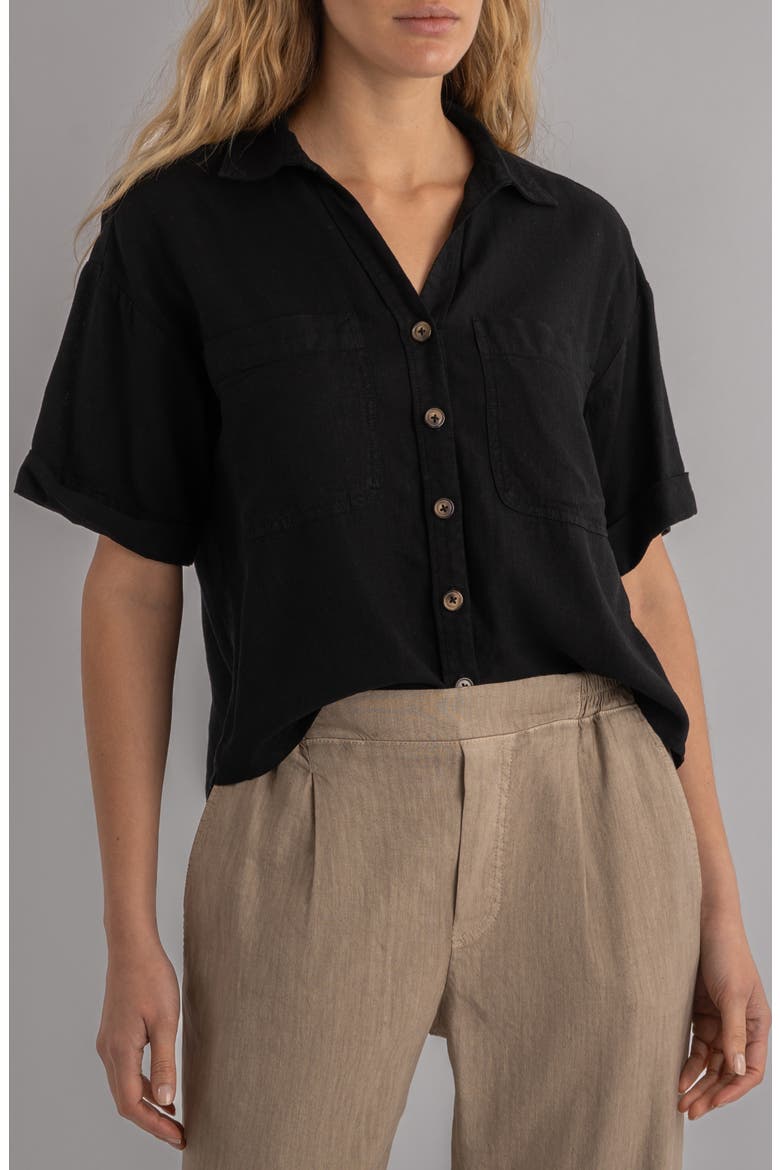 Brianna Boxy Shirt, Main, color, BLACK