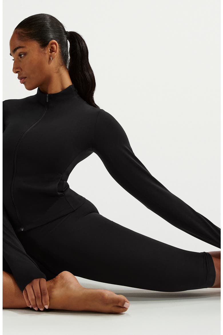 Zenvy Dri-FIT Front Zip Top, Alternate, color, 010 BLACK/COOL GREY