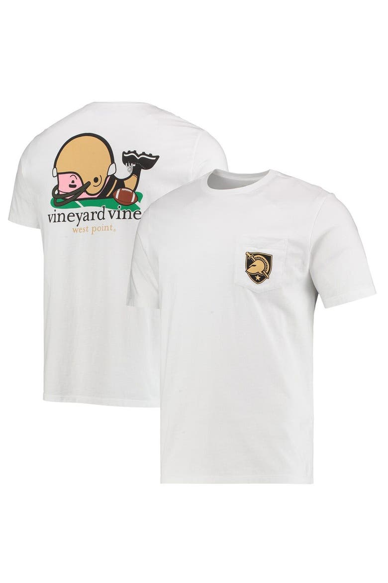 Men's Vineyard Vines White Army Black Knights Football Whale T-Shirt, Main, color, White