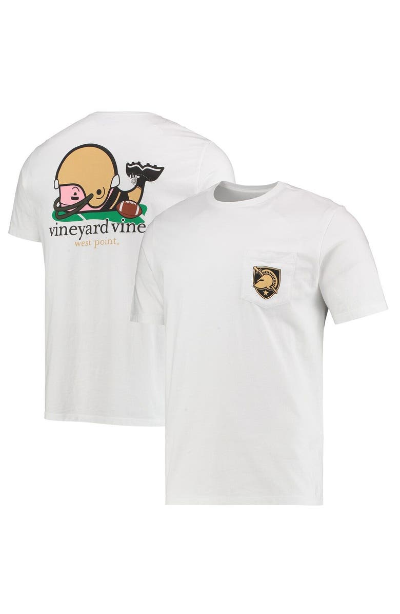 vineyard vines Men's Vineyard Vines White Army Black Knights Football Whale T-Shirt, Main, color, 