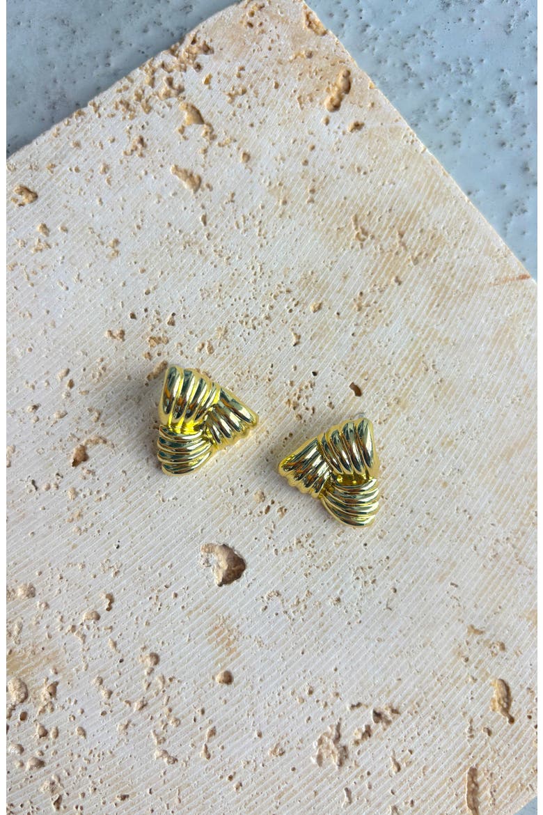 Triangle Statement Stud Earrings, Alternate, color, GOLD