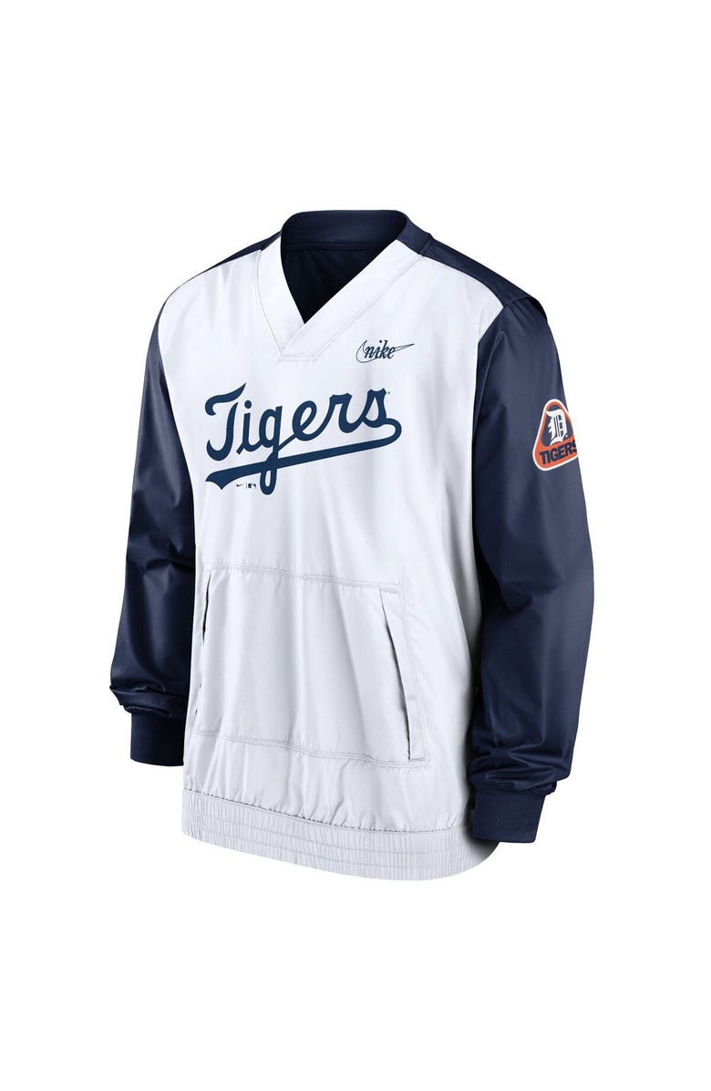 Nike Men's Nike Navy/White Detroit Tigers Cooperstown Collection V-Neck Pullover Windbreaker, Alternate, color,
