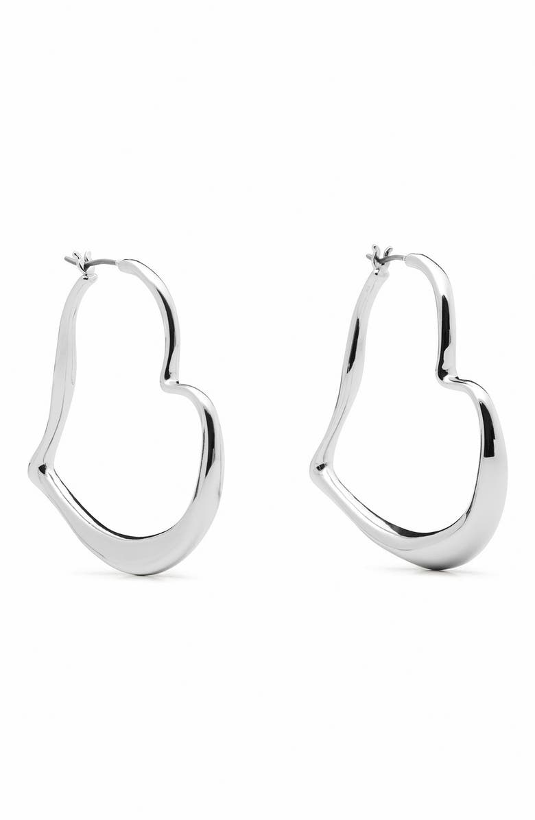 Kate Spade New York heart hoop earrings, Main, color, Silver