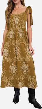 Blu Pepper Floral Tie Strap Midi Dress