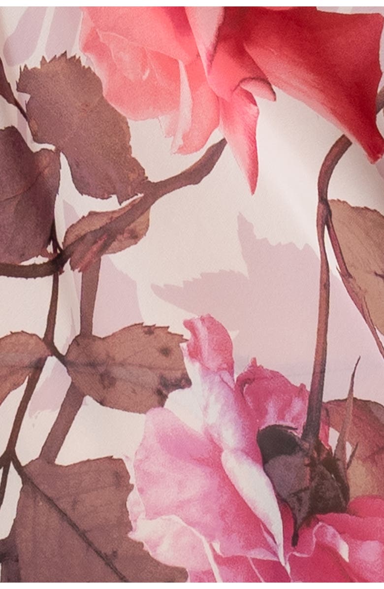 Midnight Bakery Park Rose Ruffle Trim Chiffon Chemise, Alternate, color, Cream